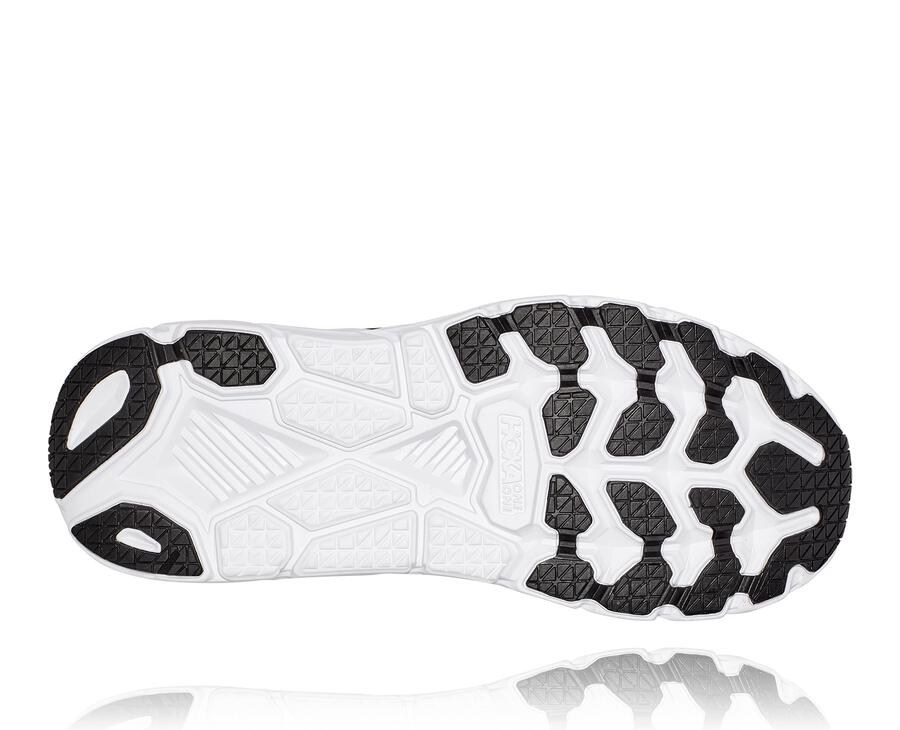 Hoka One One Mens Running Shoes - Clifton 7 - Black/White - MWCA32174